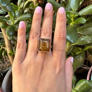 Sterling silver amber ring